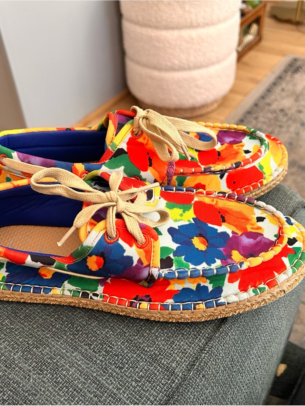 Sea Star Beachwear Riviera Boat Shoe Water Shoe Frances Valentine Floral Size 8w - Picture 3 of 6